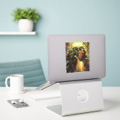 Sticker Nature Déesse Imaginaire afro-américain Art (Ordinateur portable sur le bureau)