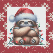 Sticker Naughty Christmas Lights Sloth (Devant)