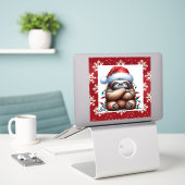 Sticker Naughty Christmas Lights Sloth (Ordinateur portable sur le bureau)