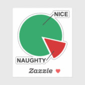 Sticker Naughty ou Nice Pie Chart drôle noël (Feuille)