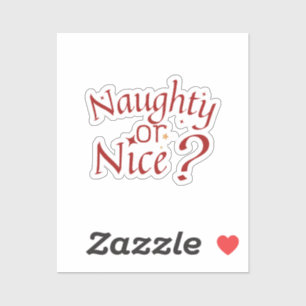 Sticker Naughty ou Nice ? - Typographie de vacances joueus