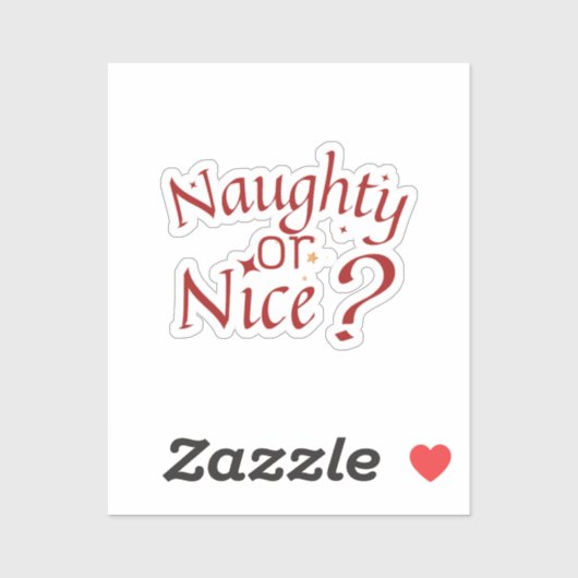 Sticker Naughty ou Nice ? - Typographie de vacances joueus (Feuille)