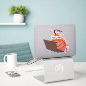 Sticker Naughty Squirrel #100 (Ordinateur portable sur le bureau)