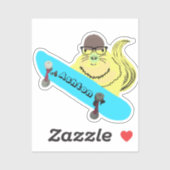 Sticker Naughty Squirrel #1006 Nom personnalisé Patinage (Feuille)