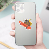 Sticker Naughty Squirrel #1033 Nom personnalisé Patinage (Téléphone)