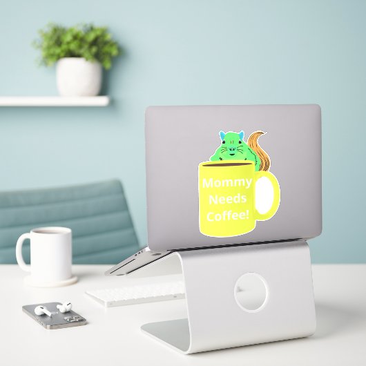 Sticker Naughty Squirrel #110 Coffee Cup (Ordinateur portable sur le bureau)