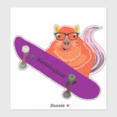 Sticker Naughty Squirrel #114 Skateboard (Feuille)