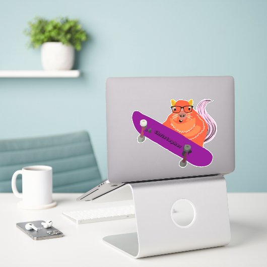 Sticker Naughty Squirrel #114 Skateboard (Ordinateur portable sur le bureau)