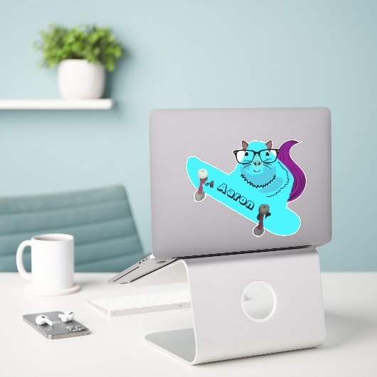 Sticker Naughty Squirrel #114 Skateboard (Ordinateur portable sur le bureau)