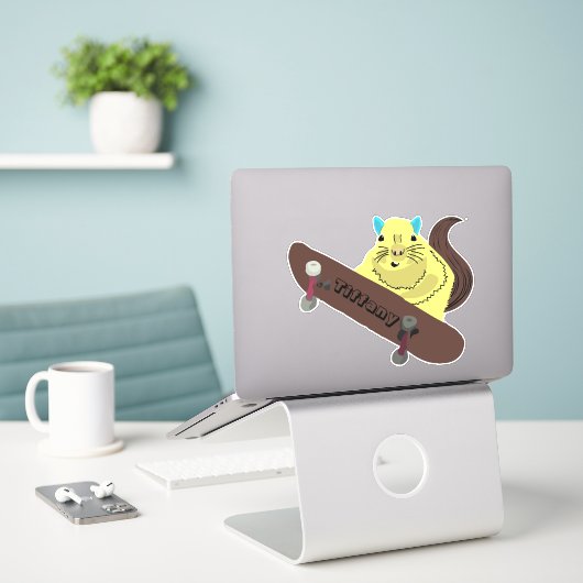 Sticker Naughty Squirrel #119 Girls Name (Ordinateur portable sur le bureau)