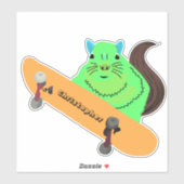 Sticker Naughty Squirrel #119 Skateboard (Feuille)