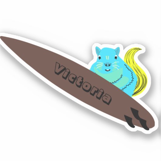 Sticker Naughty Squirrel #1298 Surf (Recto)