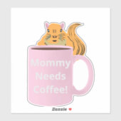 Sticker Naughty Squirrel #135 Coffee Cup (Feuille)