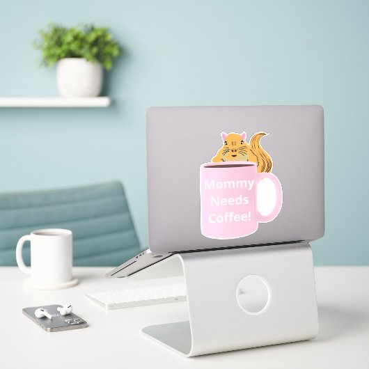 Sticker Naughty Squirrel #135 Coffee Cup (Ordinateur portable sur le bureau)