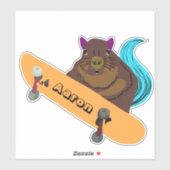 Sticker Naughty Squirrel #145 Skateboard (Feuille)
