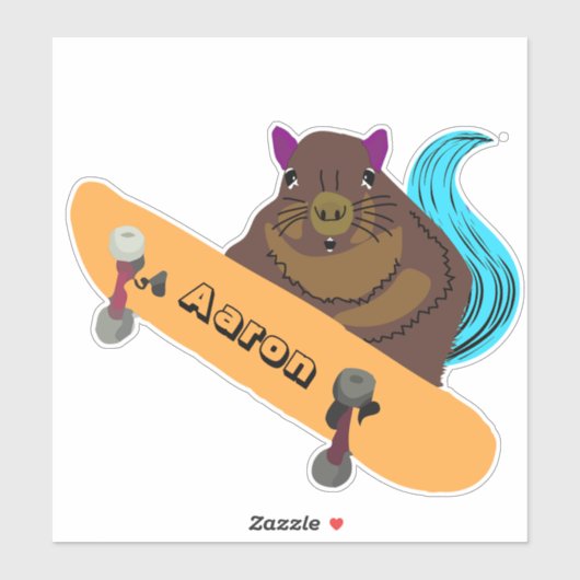 Sticker Naughty Squirrel #145 Skateboard (Feuille)
