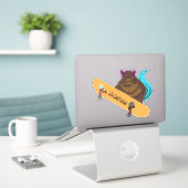 Sticker Naughty Squirrel #145 Skateboard (Ordinateur portable sur le bureau)