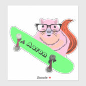 Sticker Naughty Squirrel #149 Skateboard (Feuille)