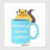 Sticker Naughty Squirrel #159 Coffee Cup (Feuille)