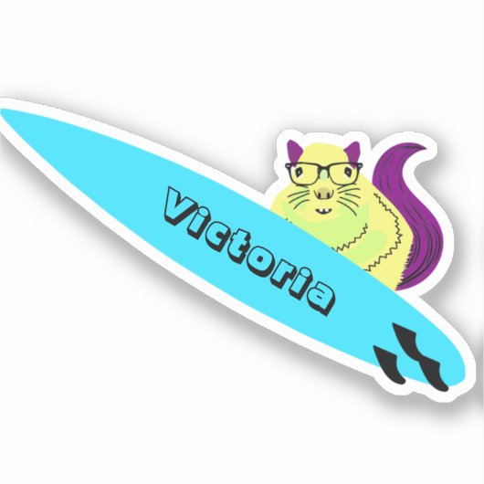 Sticker Naughty Squirrel #1687 Surf (Recto)