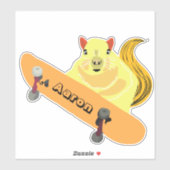 Sticker Naughty Squirrel #169 Skateboard (Feuille)