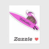 Sticker Naughty Squirrel #1760 Surfing (Feuille)