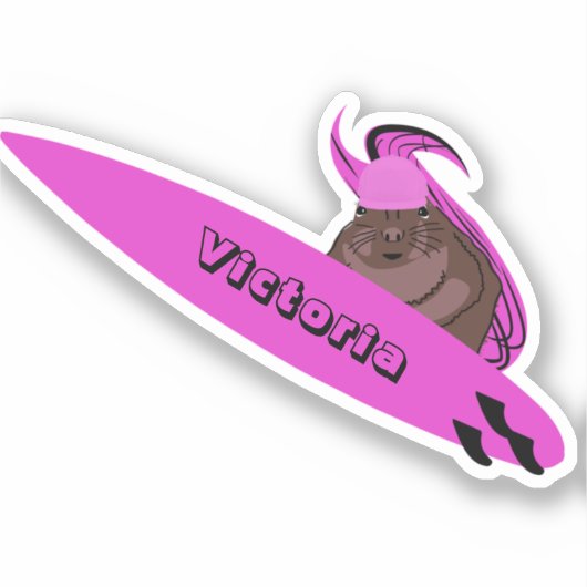 Sticker Naughty Squirrel #1760 Surfing (Recto)