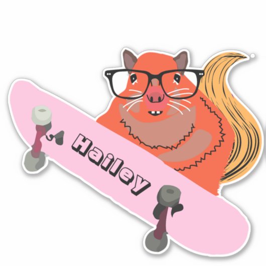 Sticker Naughty Squirrel #183 Hailey Skakeboard (Devant)