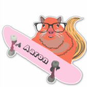 Sticker Naughty Squirrel #183 Skateboard (Devant)
