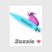 Sticker Naughty Squirrel #1855 Surfing (Feuille)