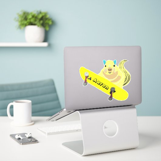 Sticker Naughty Squirrel #186 Skateboard (Ordinateur portable sur le bureau)