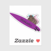 Sticker Naughty Squirrel #1928 Surfing (Feuille)