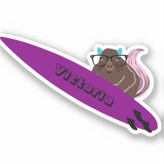 Sticker Naughty Squirrel #1928 Surfing (Recto)