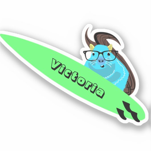 Sticker Naughty Squirrel #1988 Surfing (Recto)