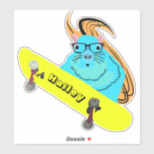 Sticker Naughty Squirrel #199 Hailey Skateboard (Feuille)