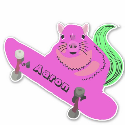 Sticker Naughty Squirrel #200 Skateboard (Devant)