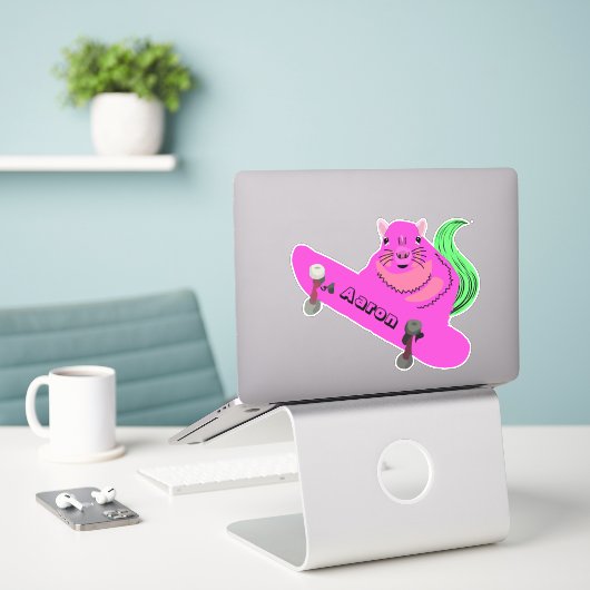 Sticker Naughty Squirrel #200 Skateboard (Ordinateur portable sur le bureau)