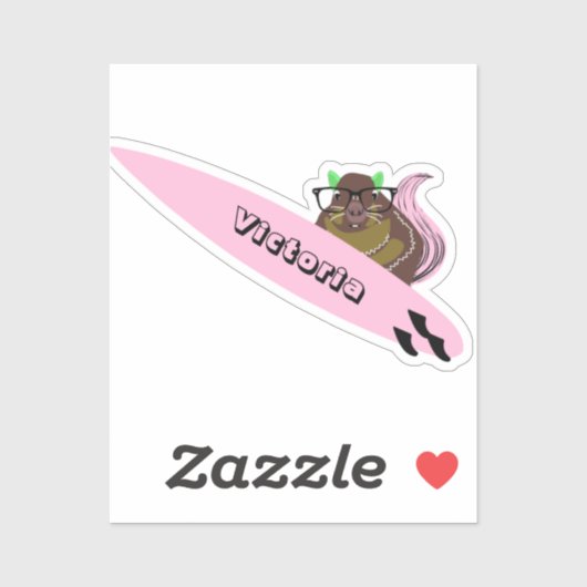 Sticker Naughty Squirrel #2010 Surfing (Feuille)