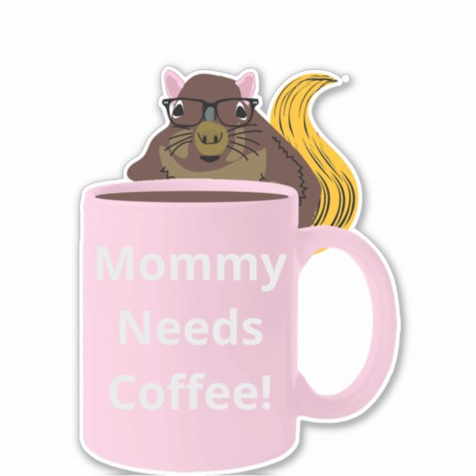 Sticker Naughty Squirrel #205 Coffee Cup (Devant)