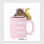 Sticker Naughty Squirrel #205 Coffee Cup (Feuille)