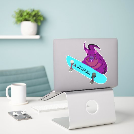 Sticker Naughty Squirrel #206 Skateboard (Ordinateur portable sur le bureau)