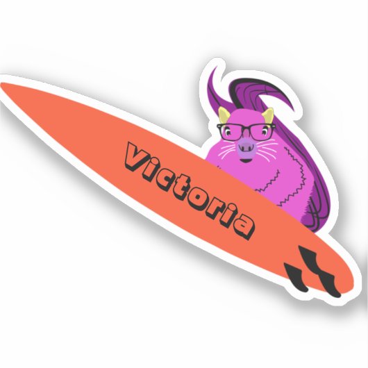 Sticker Naughty Squirrel #2100 Surfing (Recto)
