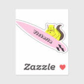 Sticker Naughty Squirrel #2109 Surfing (Feuille)