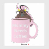 Sticker Naughty Squirrel #211 Coffee Cup (Feuille)