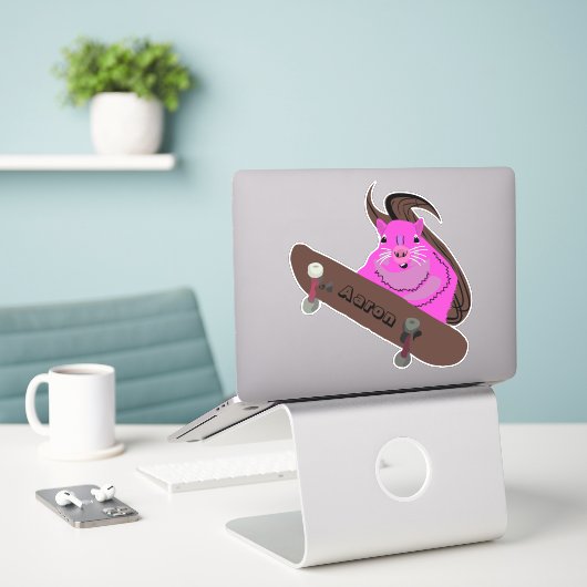 Sticker Naughty Squirrel #212 Skateboard (Ordinateur portable sur le bureau)