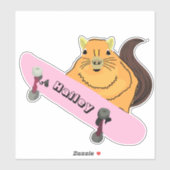 Sticker Naughty Squirrel #223 Hailey Skateboard (Feuille)