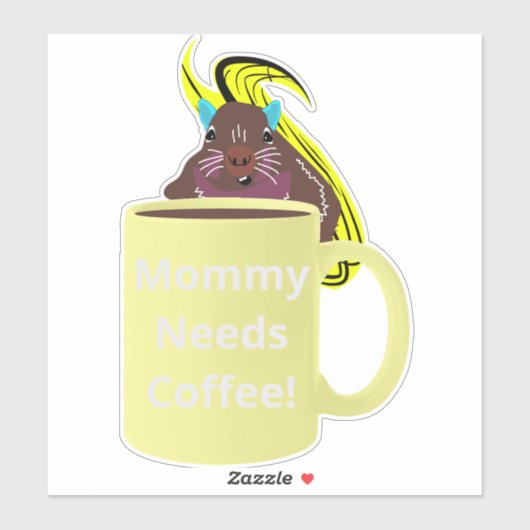 Sticker Naughty Squirrel #251 Coffee Cup (Feuille)