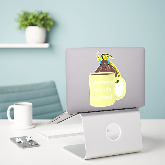 Sticker Naughty Squirrel #251 Coffee Cup (Ordinateur portable sur le bureau)