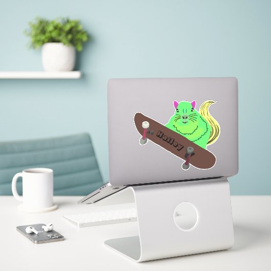 Sticker Naughty Squirrel #261 Hailey Skateboard (Ordinateur portable sur le bureau)