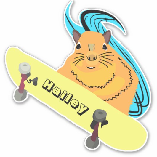 Sticker Naughty Squirrel #263 Hailey Skateboard (Devant)